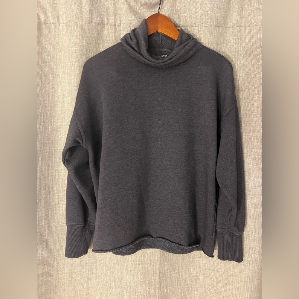 Women’s Aerie Cowl Neck Rolled Hem Oversized Sweatshirt Gray Size XS